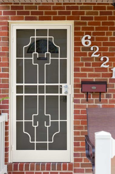 security door on brick house