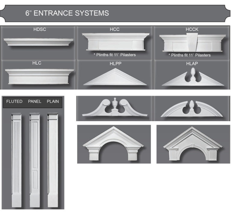 Exterior Door Surround Pilaster & Pediments Maryland