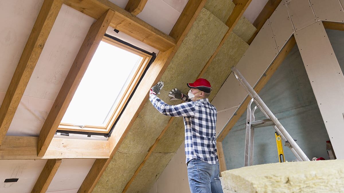 a man installing energy efficient home improvements