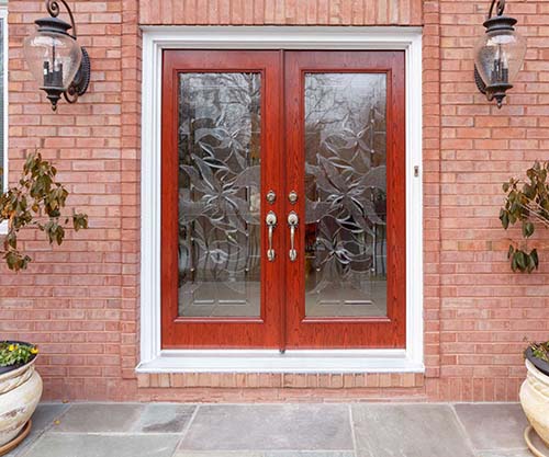 newly installed double front door