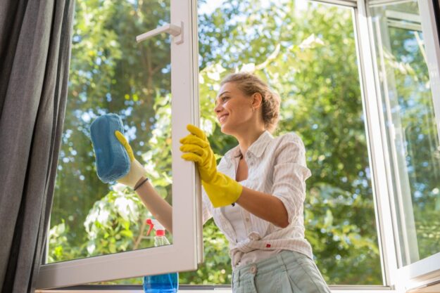 5 Home Remedies to Remove Rust from Windows a person cleaning their windows while using home remedies to remove rust