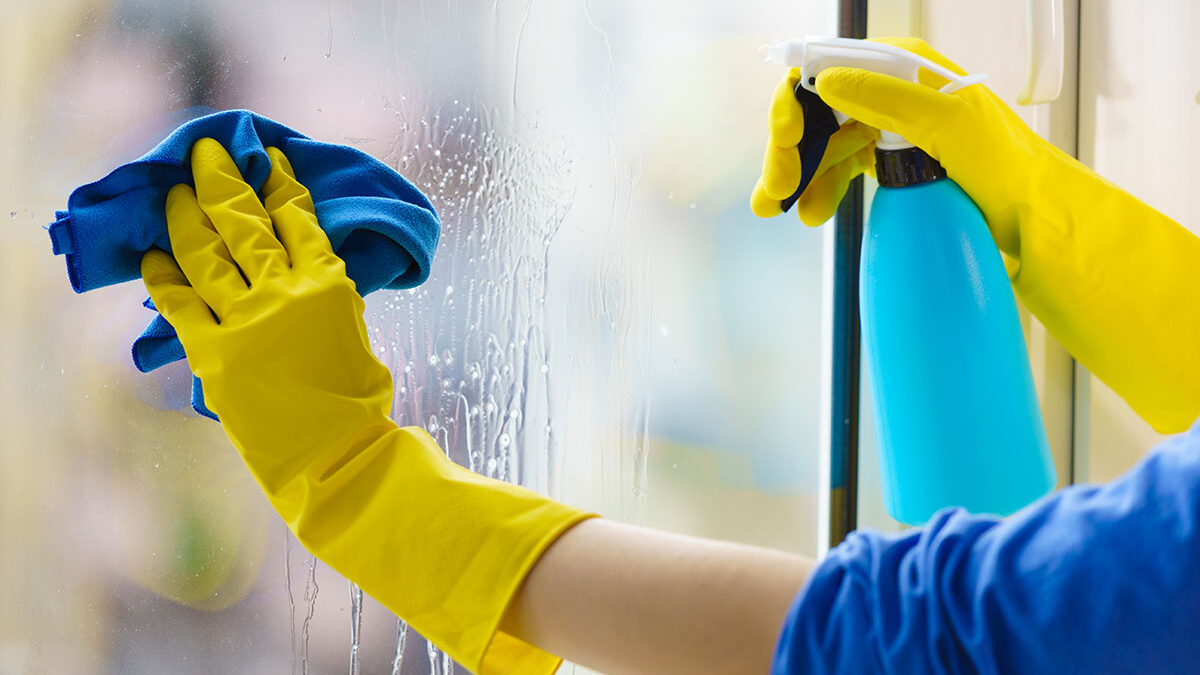 How Often Should I Clean My Outside Windows a woman cleans her outside windows