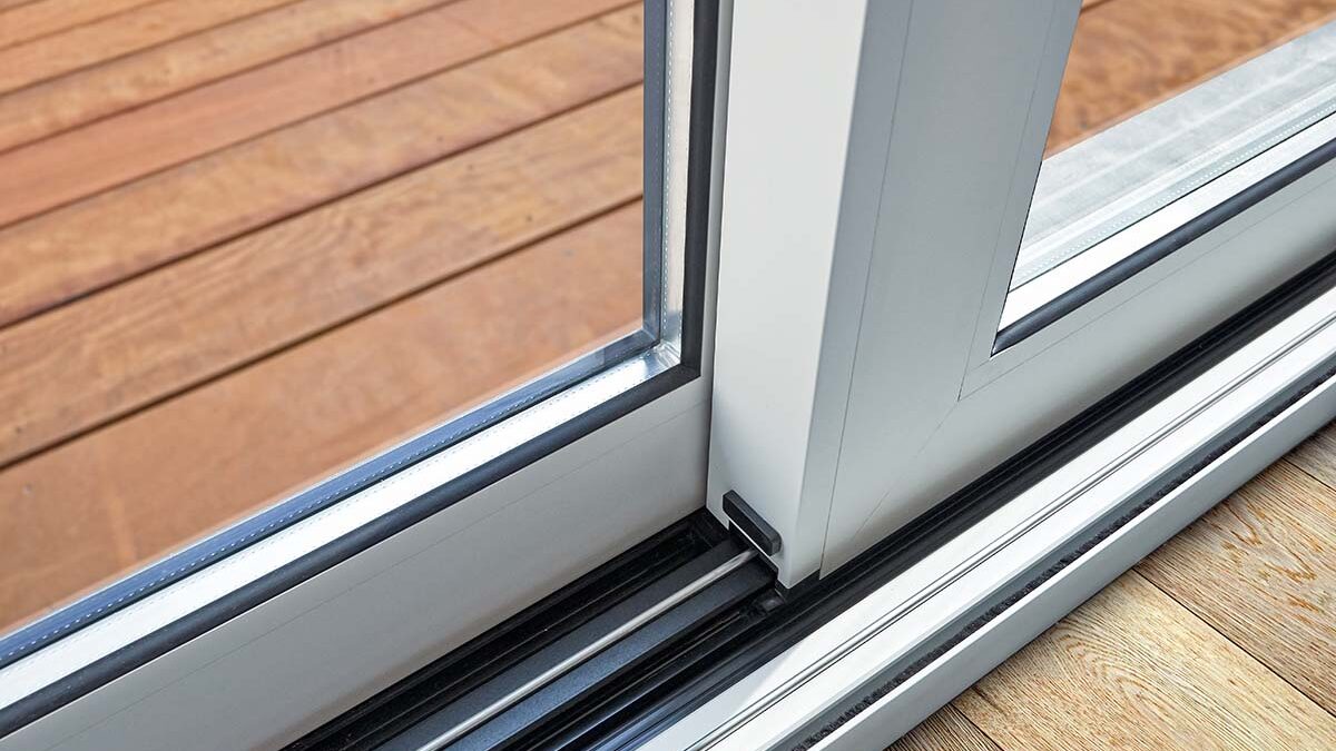 interior view of clean sliding patio door tracks