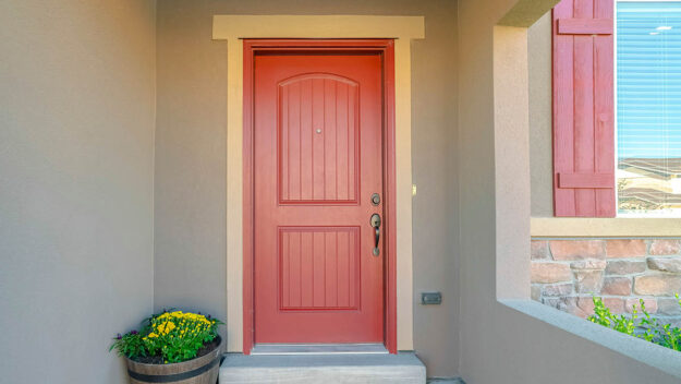 5 Fall-Inspired Entry Door Colors for Your Home rustic red entry door color for fall