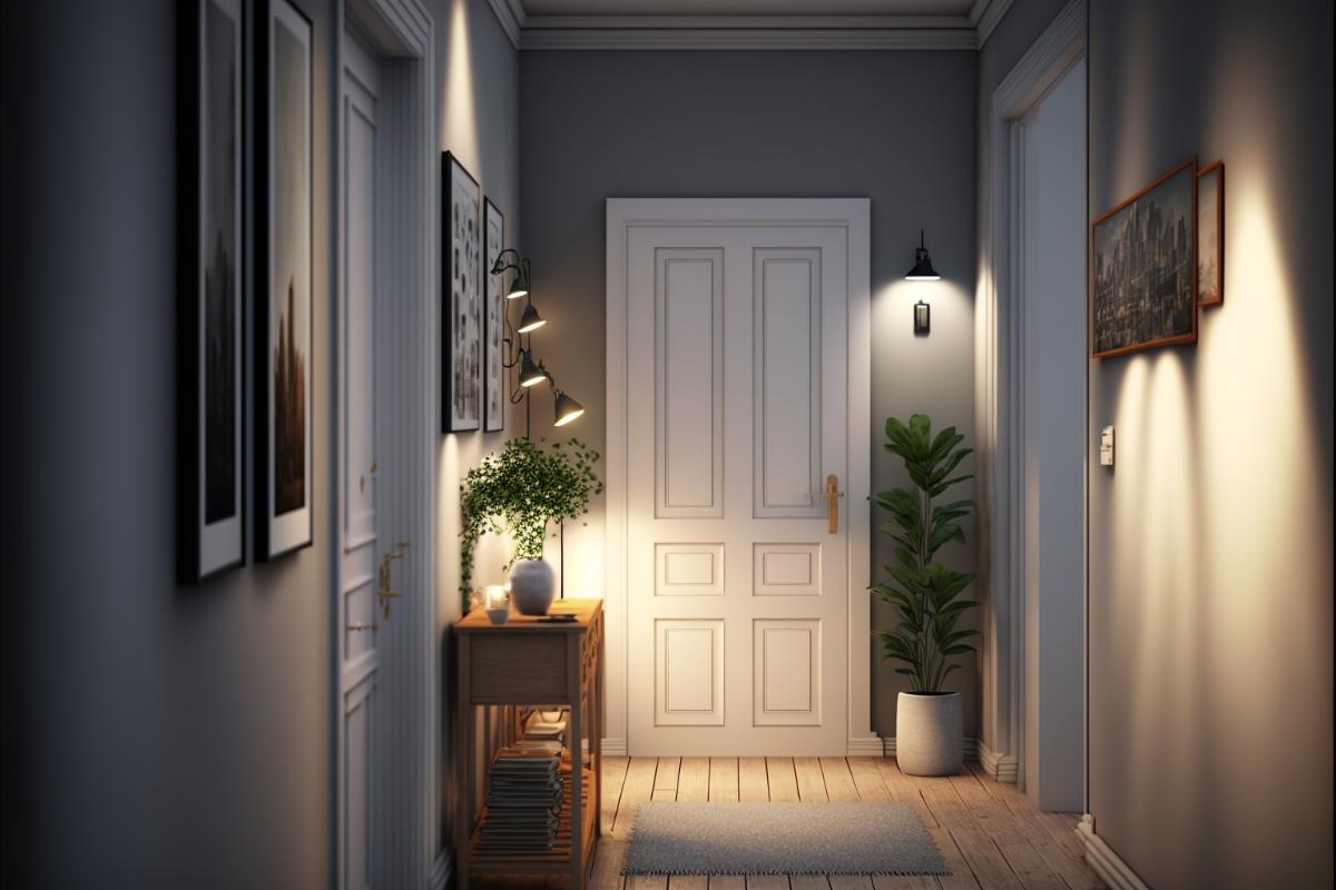 view of a newly installed white interior door