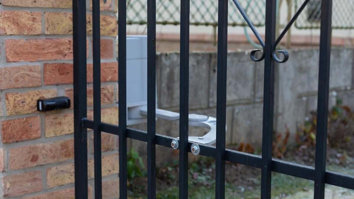 a newly installed steel security door