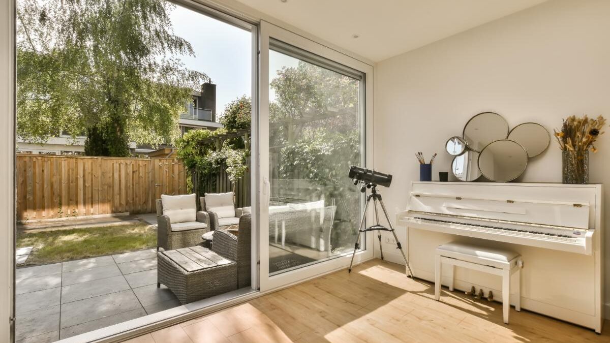 newly installed patio doors let natural light into a room