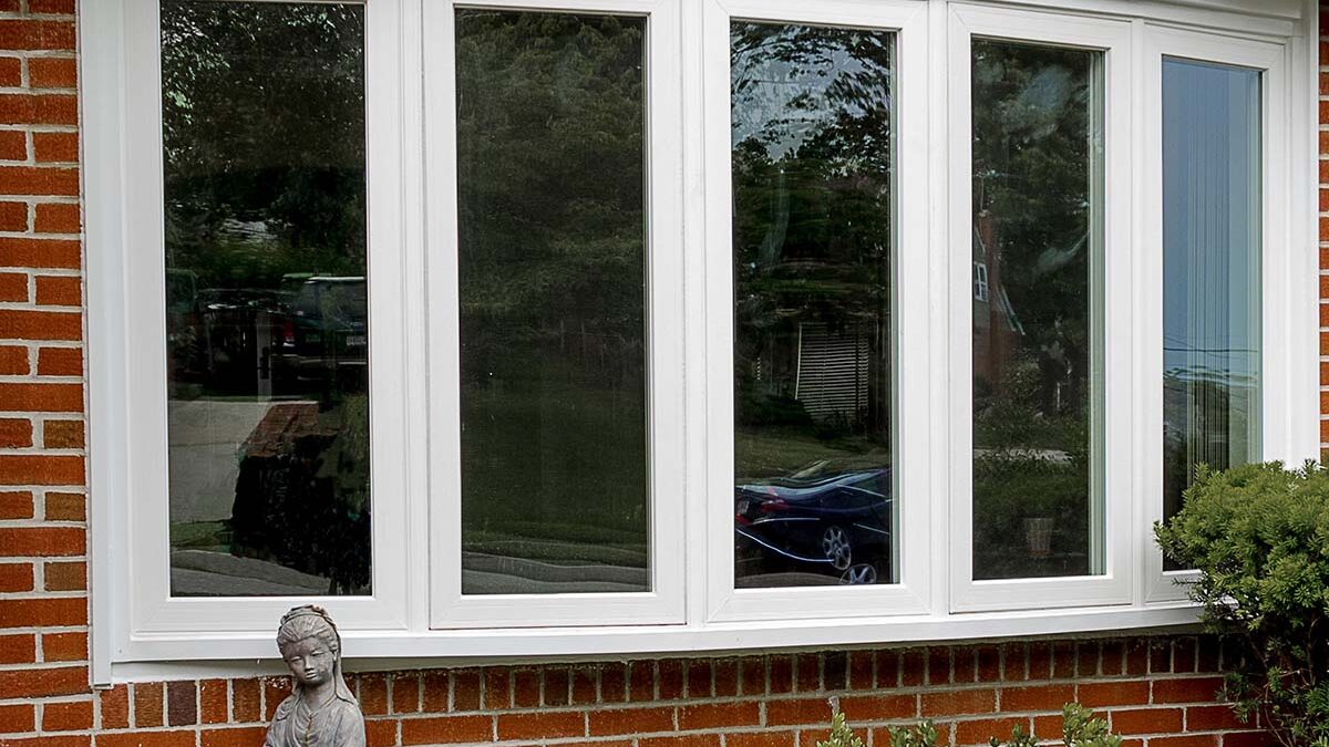 exterior view of newly installed bow windows
