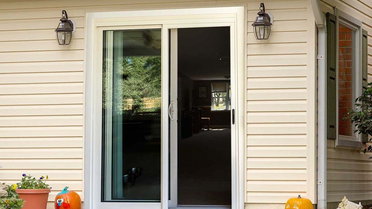 well maintained sliding glass patio doors