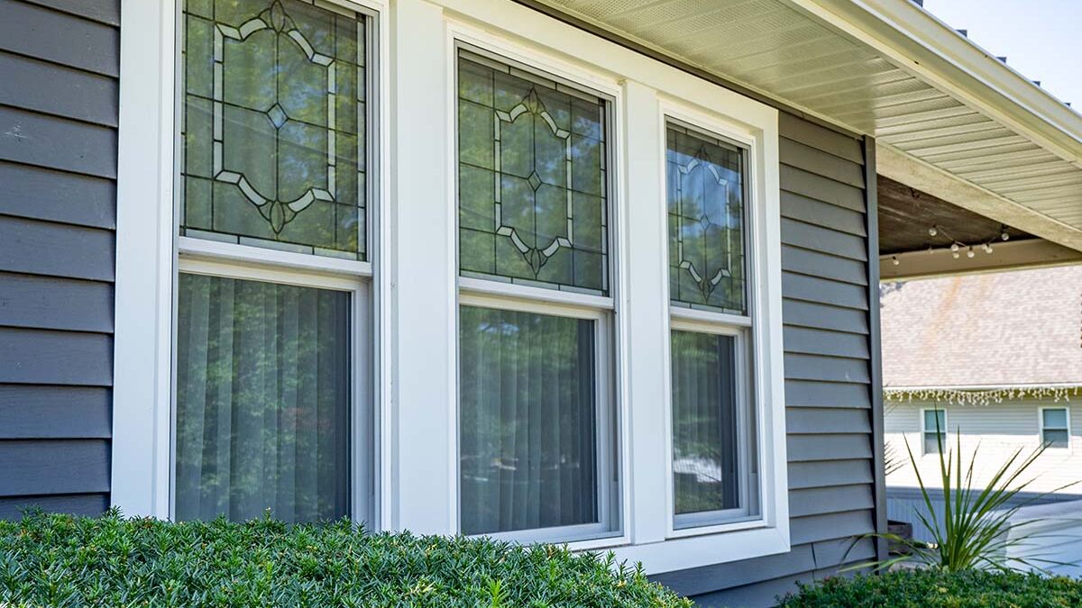 newly installed windows from the outside view