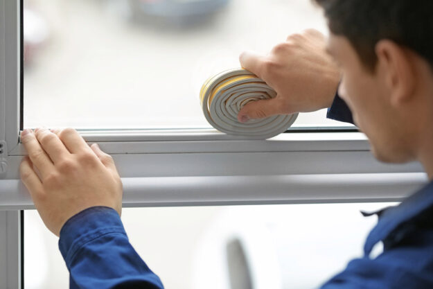 What Is a Window Seal a professional installer seals a new window