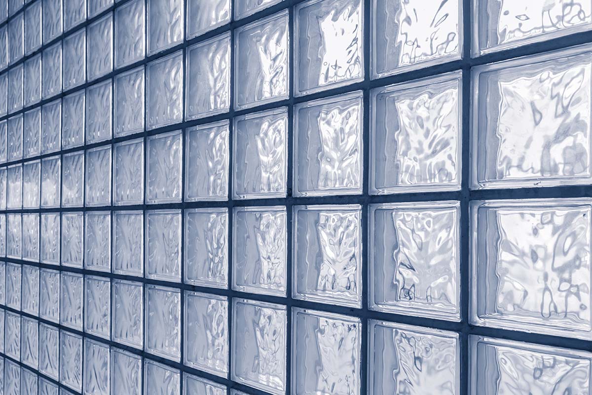 newly installed glass block windows