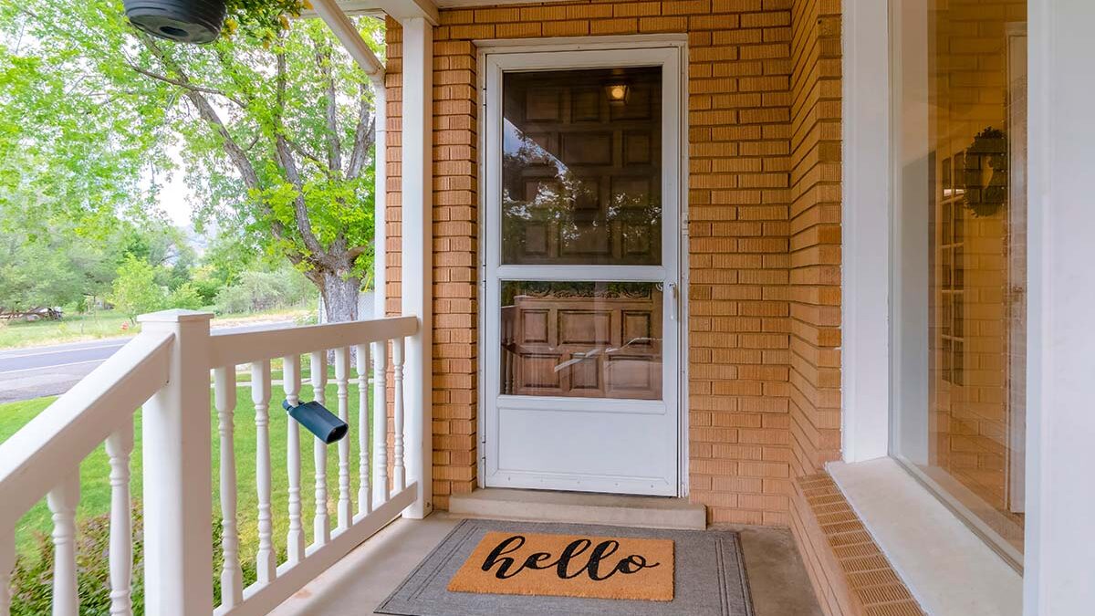 a newly installed security door keeps a home safe