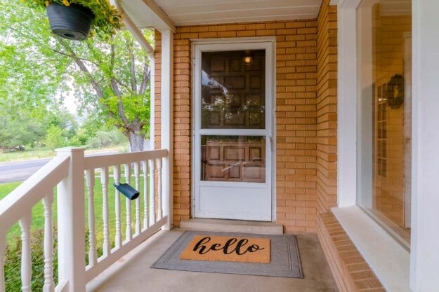 a newly installed security door keeps a home safe
