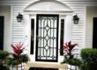 a newly installed and stylish security door on a home