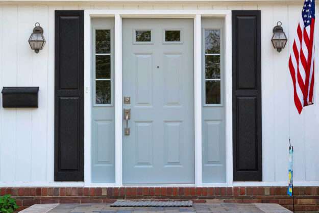 Satin or Semi-Gloss for Doors Which Finish Offers the Best Longevity MasterSeal Image Front door painted with a semi-gloss gray