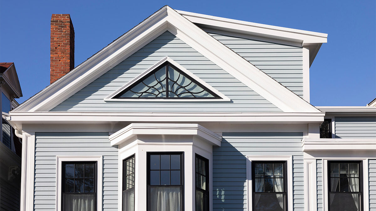 newly installed bow windows on a home