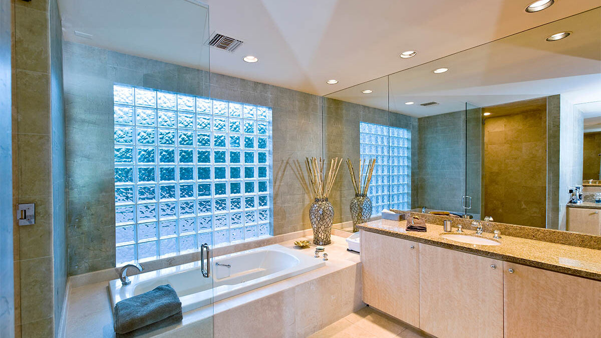 glass block windows transform a bathroom space