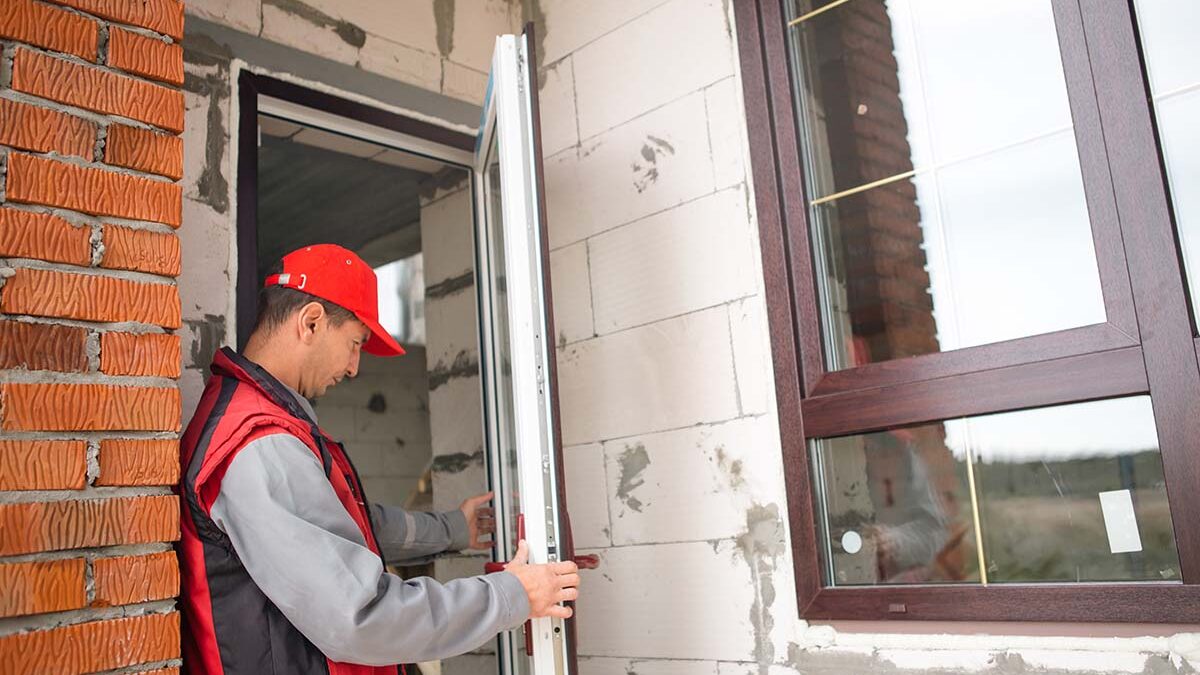 a professional replaces an entry door on a home