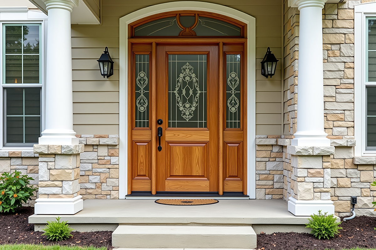 a newly installed entry door on a home