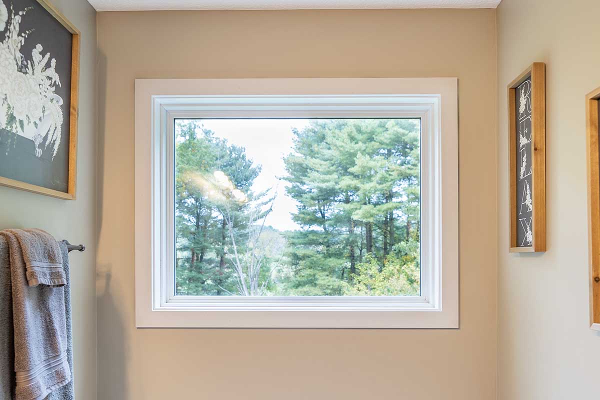 picture window in bathroom