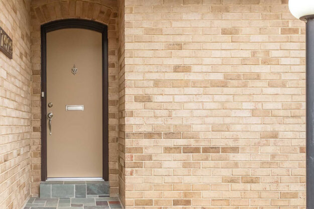 front view of steel entry door